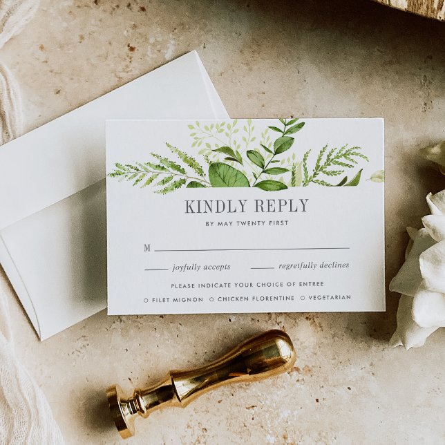 Wild Meadow RSVP Card with Entree Choices (Creator Uploaded)