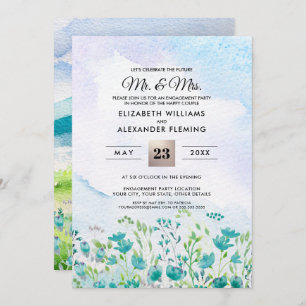 Wild Meadow Spring Engagement Party Invitations