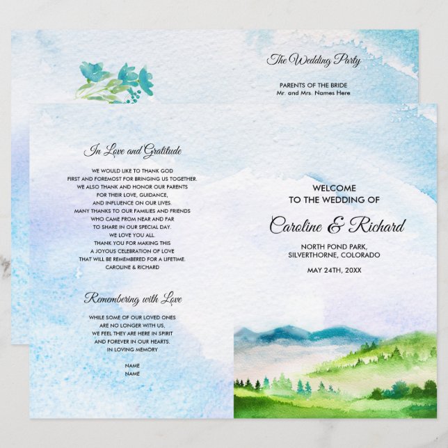 Wild Meadow | Spring Mountain Wedding Programs (Front/Back)