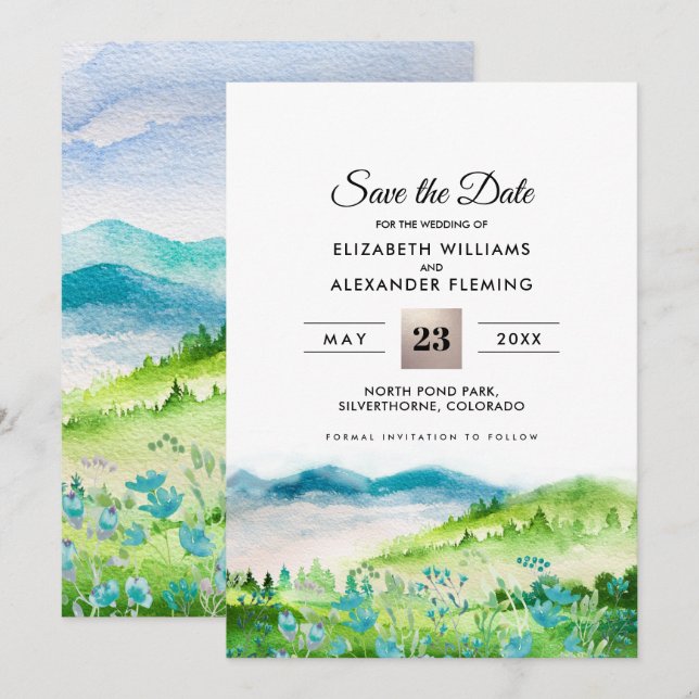 Wild Meadow | Spring Mountains Save the Date Cards (Front/Back)