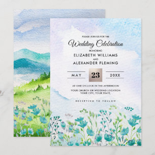 Wild Meadow   Spring Mountains Wedding Invitations