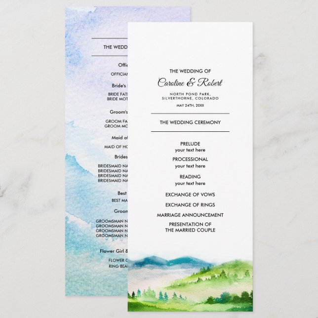 Wild Meadow | Spring Mountains Wedding Programs (Front/Back)