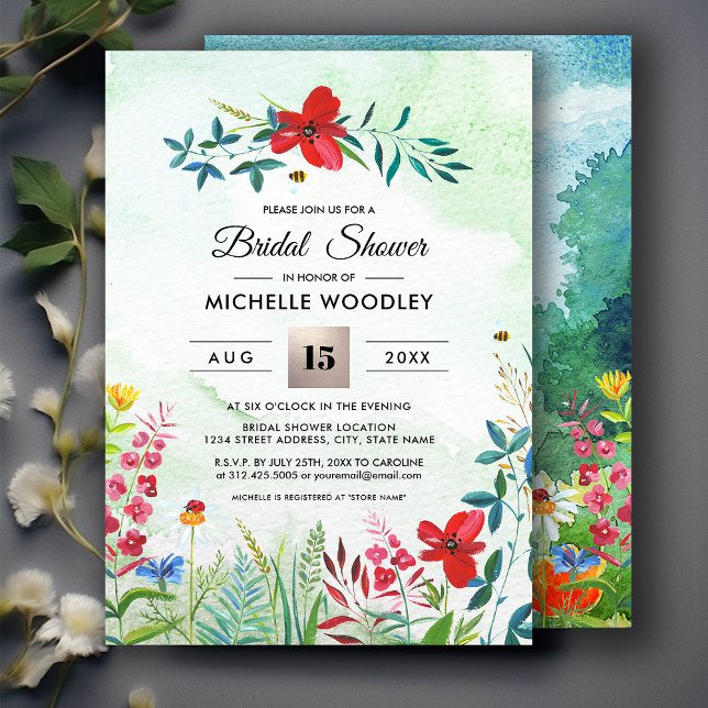 Wild Meadow | Summer Forest Bridal Shower Invites (Creator Uploaded)