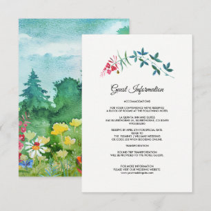 Wild Meadow Summer Forest Wedding Details Cards