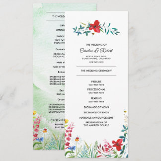 Wild Meadow | Summer Wildflowers Wedding Program