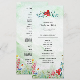 Wild Meadow | Summer Wildflowers Wedding Program