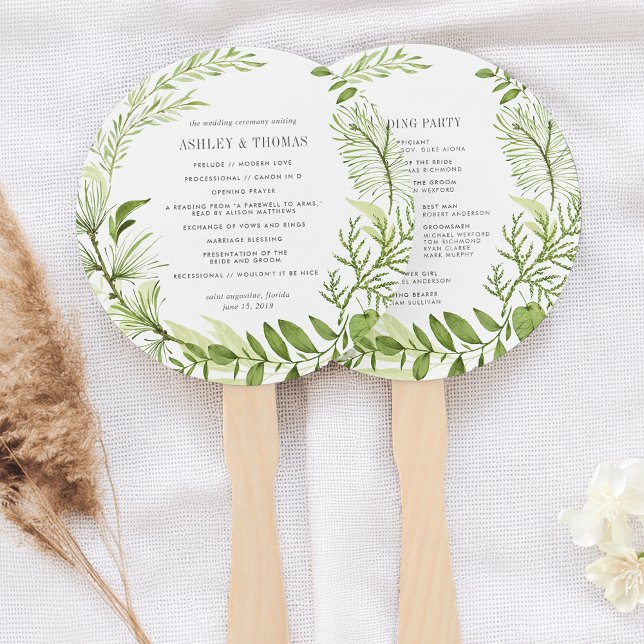 Wild Meadow Wedding Program Hand Fan (Creator Uploaded)