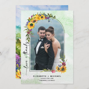Wild Meadow Wedding Thank You Photo Card