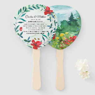 Wild Meadow   Wildflowers Painting Wedding Hand Fan