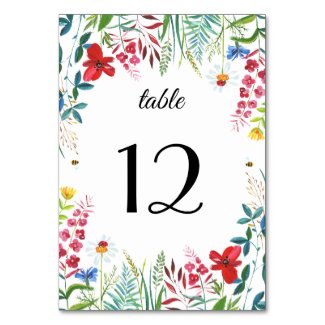 Wild Meadow | Wildflowers Wedding Table Numbers