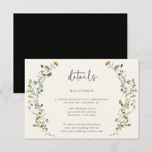Wild Meadow Wreath Wedding Details Enclosure Card