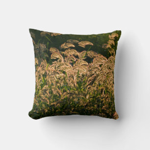 Wild Millet (Panicum Sp.) Growing In Wetland Throw Pillow