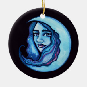 Wild MoonChild Goddess Moon Child Witch            Ceramic Ornament