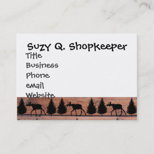 Wild Moose Wolf Wilderness Mountain Cabin Rustic Business Card