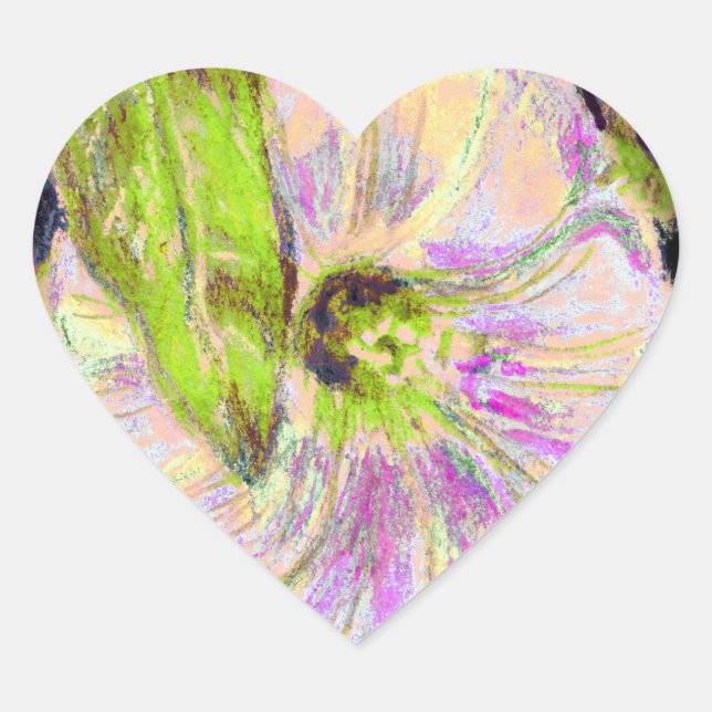 Wild Morning Glory by Alexandra Cook Heart Sticker (Front)