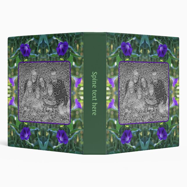 Wild Morning Glory Flowers Frame Add Your Photo Binder (Background)