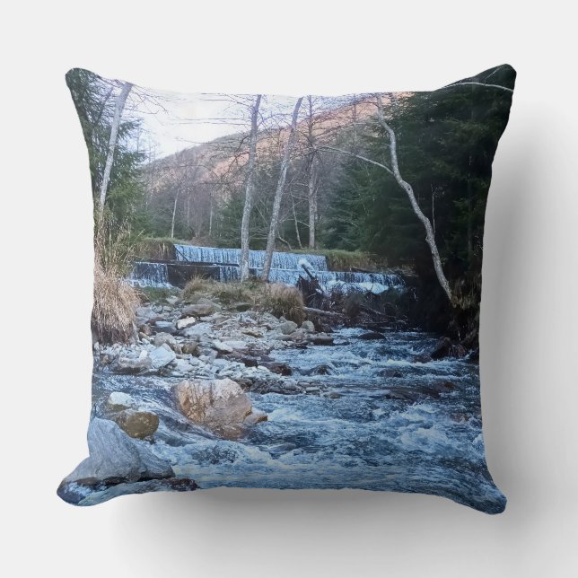 Wild Mountain River - Wild Nature Romania  Throw Pillow (Front)
