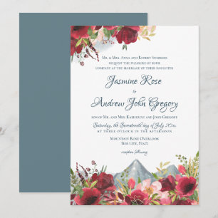 Wild Mountain Rose Wedding Invitation