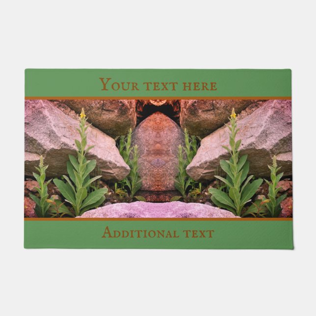 Wild Mullein Flowers Among Rocks Personalized Doormat (Front)