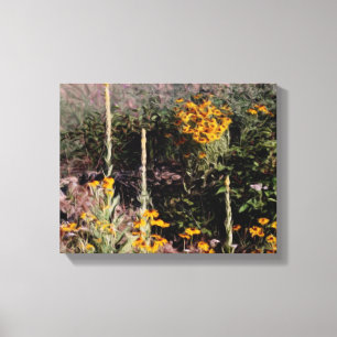 Wild Mulleins Black Eyed Susan Flowers Canvas Print