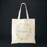 Wild Multicolor Floral Bridesmaid Tote Bag<br><div class="desc">This wild multicolor floral bridesmaid tote bag is the perfect wedding gift to present your bridesmaids and maid of honour for a modern wedding. The design features watercolor pink,  blush,  purple,  navy and white elegant flowers with emerald green leaves.</div>