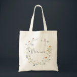 Wild Multicolor Floral Bridesmaid Tote Bag<br><div class="desc">This wild multicolor floral bridesmaid tote bag is the perfect wedding gift to present your bridesmaids and maid of honour for a modern wedding. The design features watercolor pink, blush, purple, navy and white elegant flowers with emerald green leaves.</div>