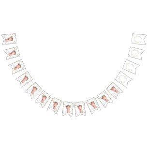 Wild Multicolor Floral First Birthday Bunting Flags
