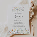 Wild Multicolor Floral Sweet 16 Birthday Party Invitation<br><div class="desc">This wild multicolor floral sweet 16 birthday party invitation is perfect for a modern birthday. The design features watercolor pink,  blush,  purple,  navy and white elegant flowers with emerald green leaves.</div>