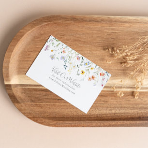 Wild Multicolor Floral Wedding Website Enclosure Card