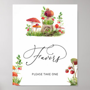 Wild Mushroom Forest Baby Shower Favours  Poster