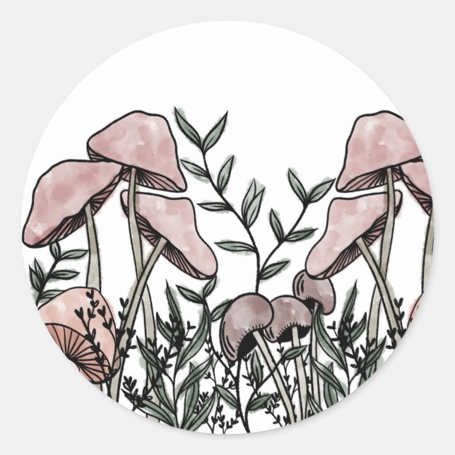 Wild Mushrooms  Classic Round Sticker (Front)