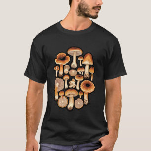Wild Mushrooms Floral Mycology Fungiphile for Bota T-Shirt