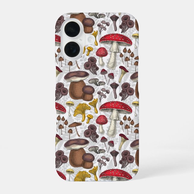Wild mushrooms iPhone 16 case (Back)
