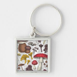 Wild mushrooms keychain