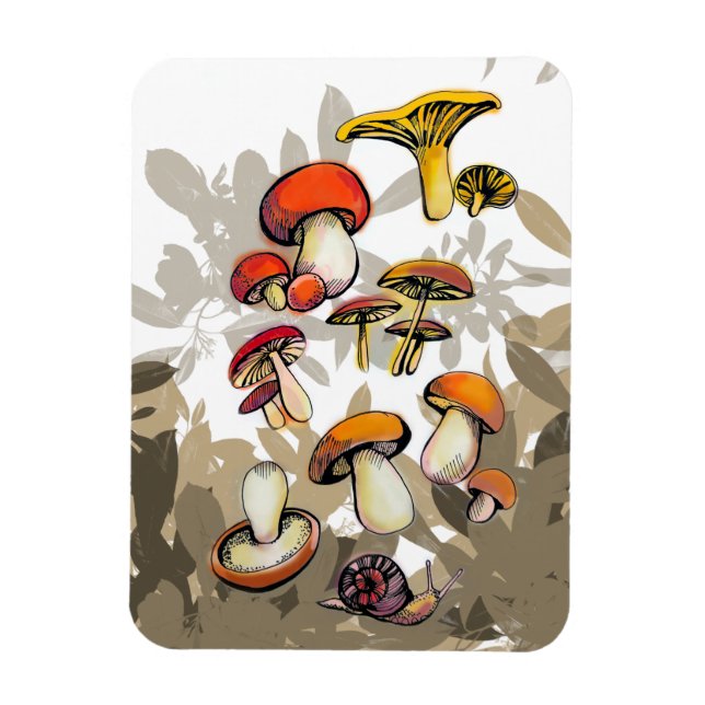 wild mushrooms magnet (Vertical)