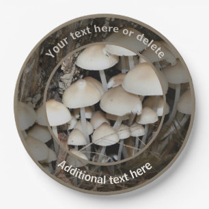 Wild Mushrooms Nature Personalized Party  Paper Plate