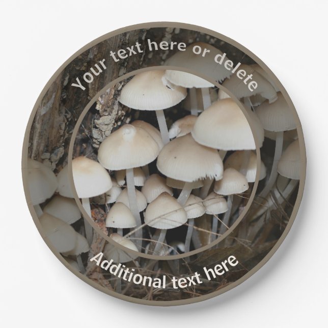 Wild Mushrooms Nature Personalized Party  Paper Plate (Front)