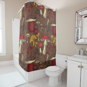 Wild mushrooms on brown