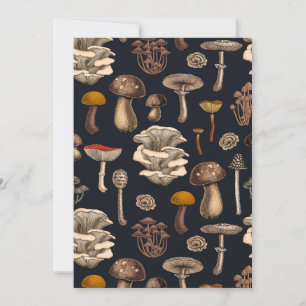 Wild Mushrooms  on graphite black