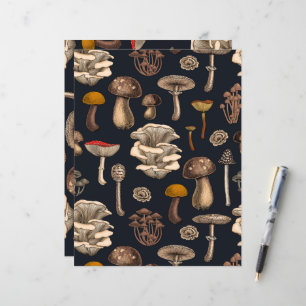 Wild Mushrooms on graphite black