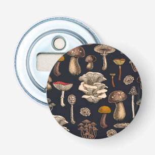 Wild Mushrooms  on graphite black Bottle Opener