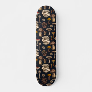 Wild Mushrooms  on graphite black Skateboard
