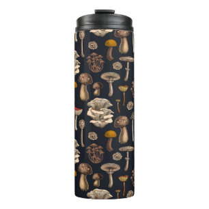 Wild Mushrooms  on graphite black Thermal Tumbler