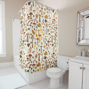 Wild mushrooms on off white