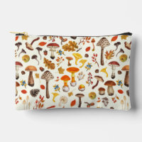 Wild mushrooms on off white