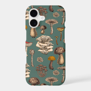 Wild Mushrooms  on pine green