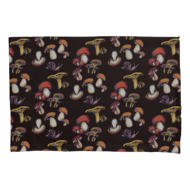 Wild mushrooms pillowcase (Front)