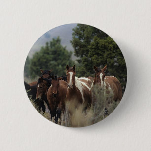 Wild Mustang Horses 2 2 Inch Round Button