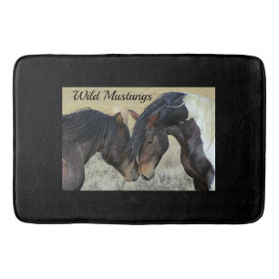 Wild Mustang Horses Bath Mat