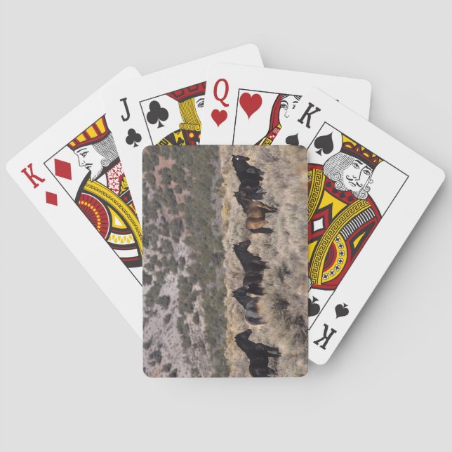 Wild Mustang Horses in the Desert 2 Playing Cards (Back)